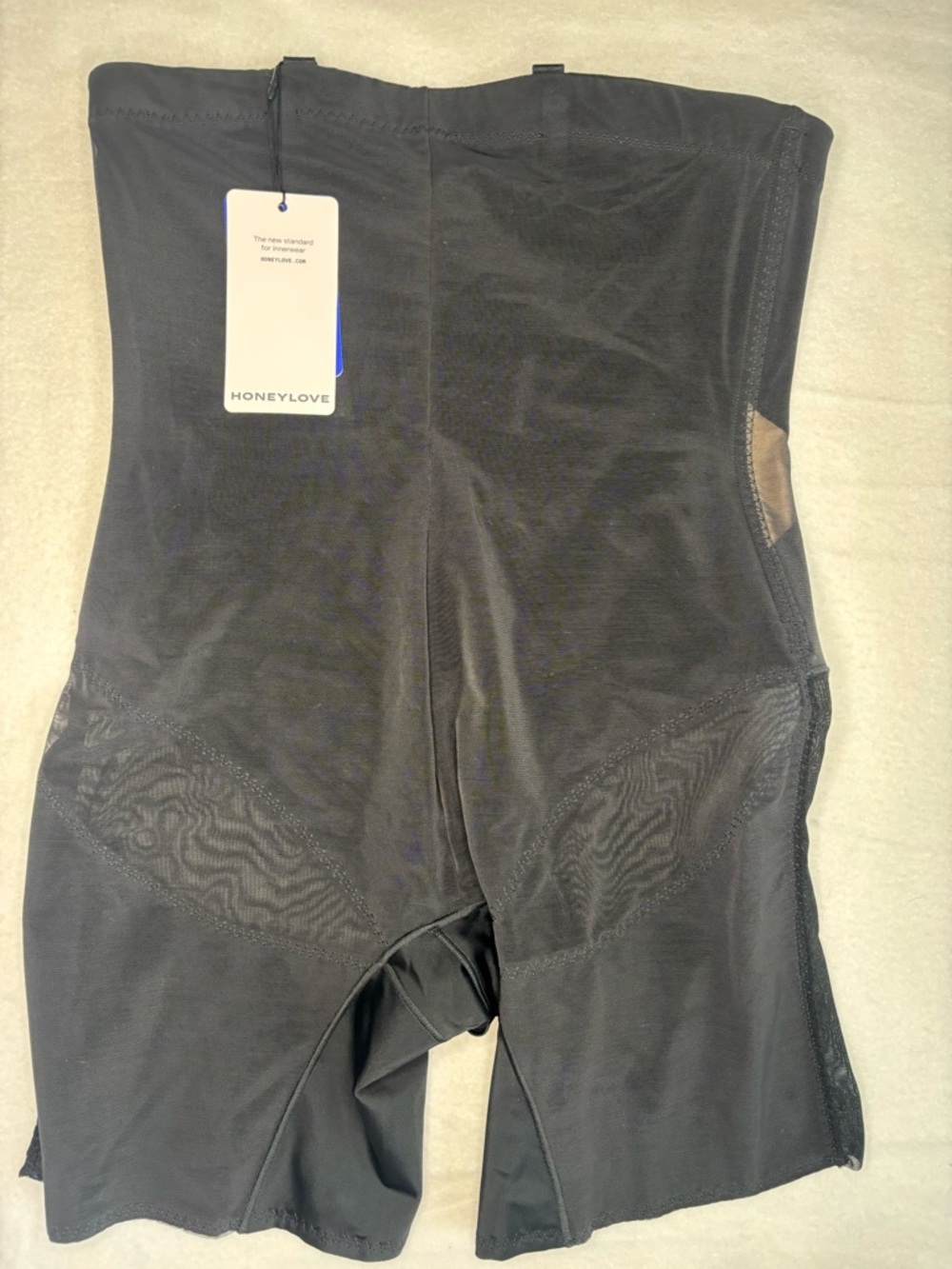 Honeylove Black High-Waist Shaping Bodysuit with Mesh Insets - Picture 7 of 13